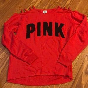 PINK lounge sweatshirt in red size Small